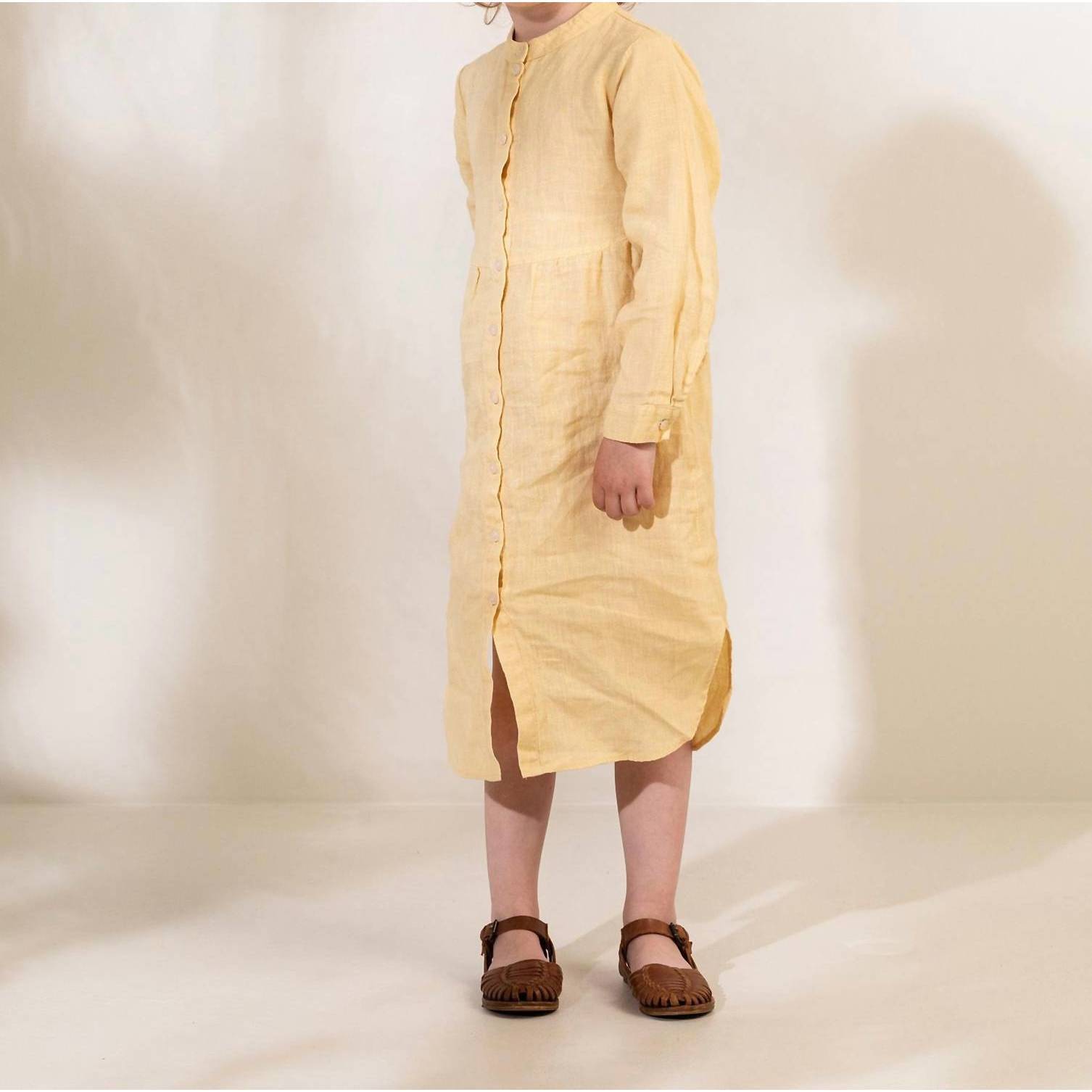 New Marmar Copenhagen Dosa Linen Shirt Dress In Banana